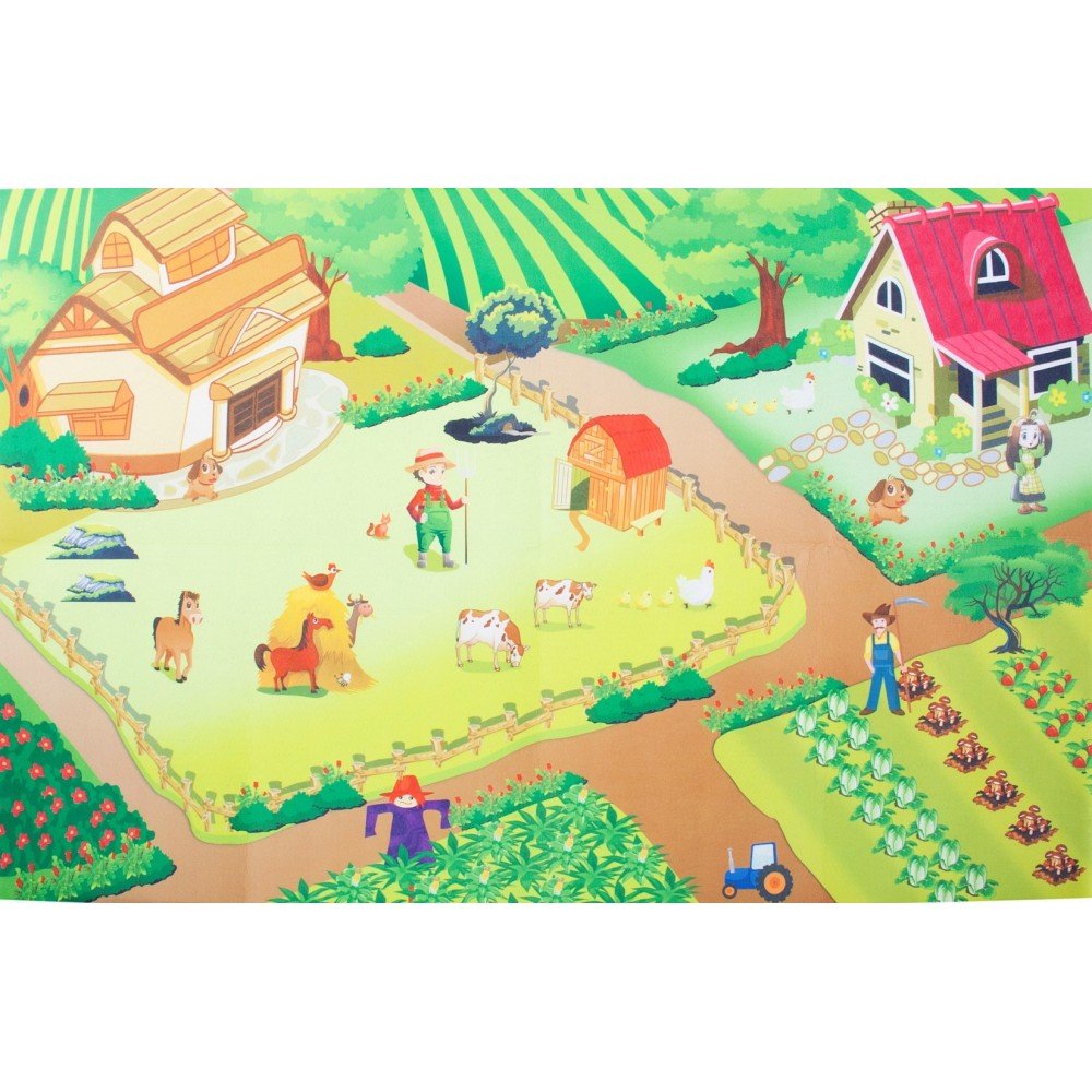 Kūdikių rančos kilimėlis su automobiliais 120x80 cm-Žaislai, Kūdikiams, Lavinamieji kilimėliai-e-vaikas
