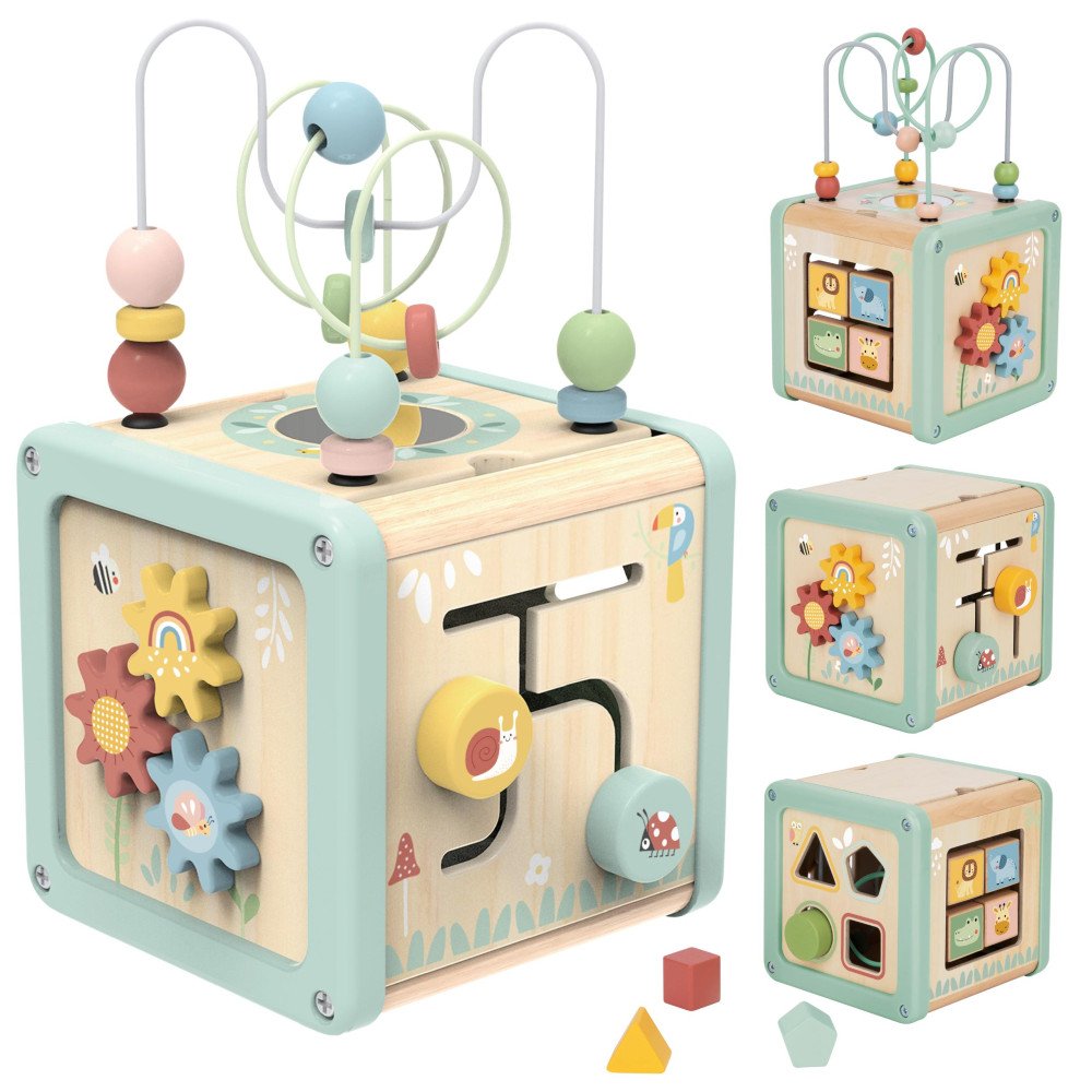 TOOKY TOY Drewniana Kostka Aktywności Sorter Labirynt					