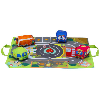 Minkštų žaislinių automobilių žaidimų kilimėlių rinkinys, 9 dalys-LEANTOYS-e-vaikas