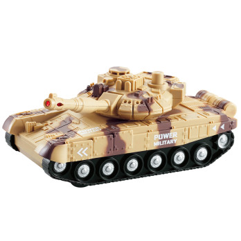 Karinis tankas kariuomenė 1:20 Brown Moro garso žibintai-LEANTOYS-e-vaikas