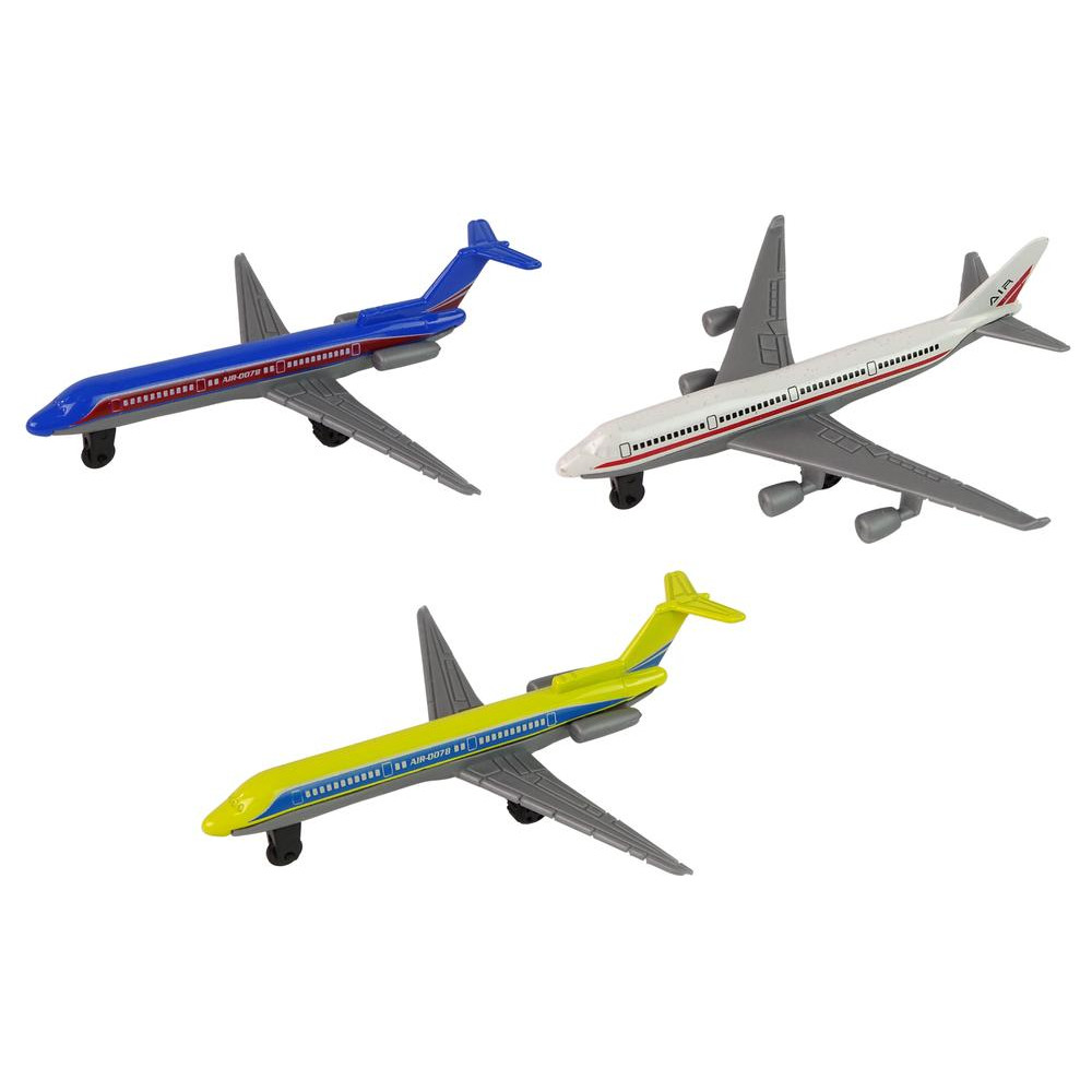Keleivinių lėktuvų rinkinys Įvairių spalvų 6 vnt-LEANTOYS-e-vaikas