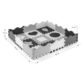 Mata piankowa puzzle Jolly 3x3 Shapes - Grey