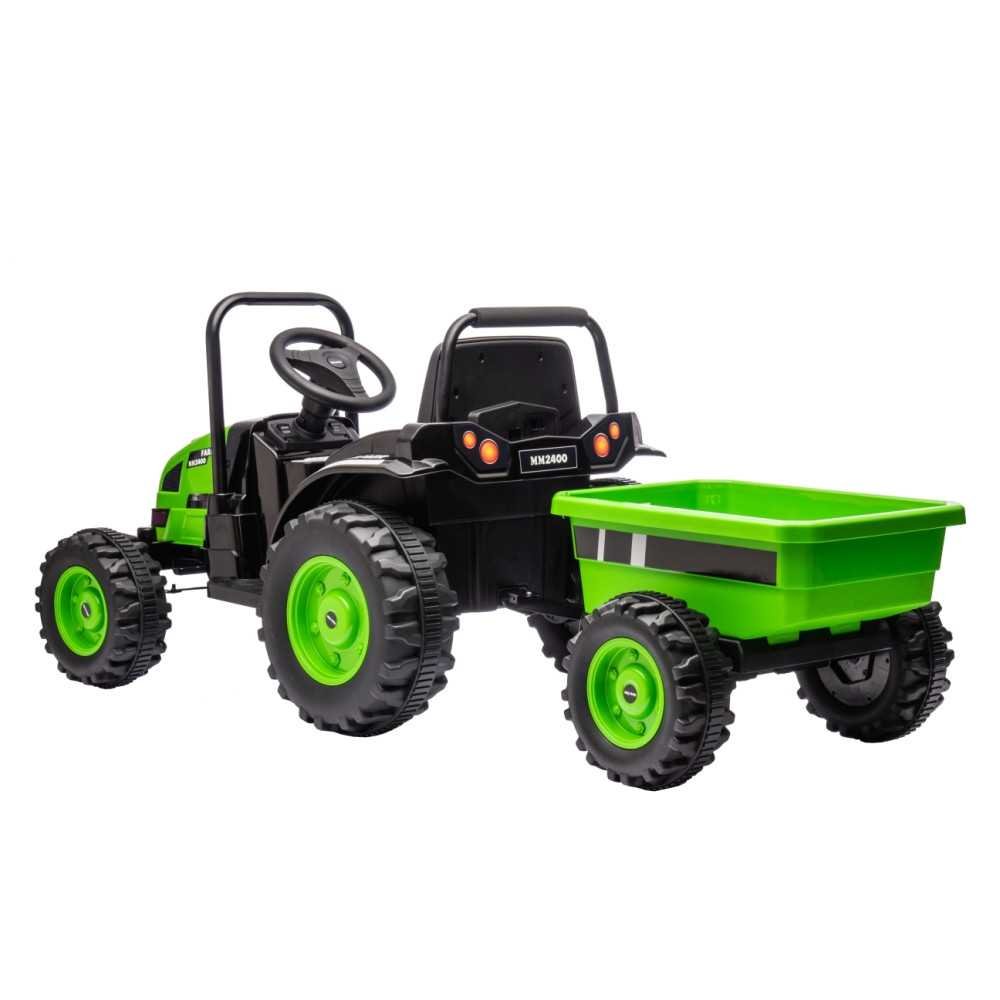 Pojazd na akumulator Traktor z przyczepą Farmer Green