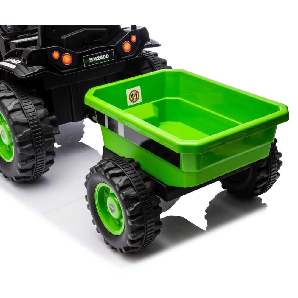 Pojazd na akumulator Traktor z przyczepą Farmer Green