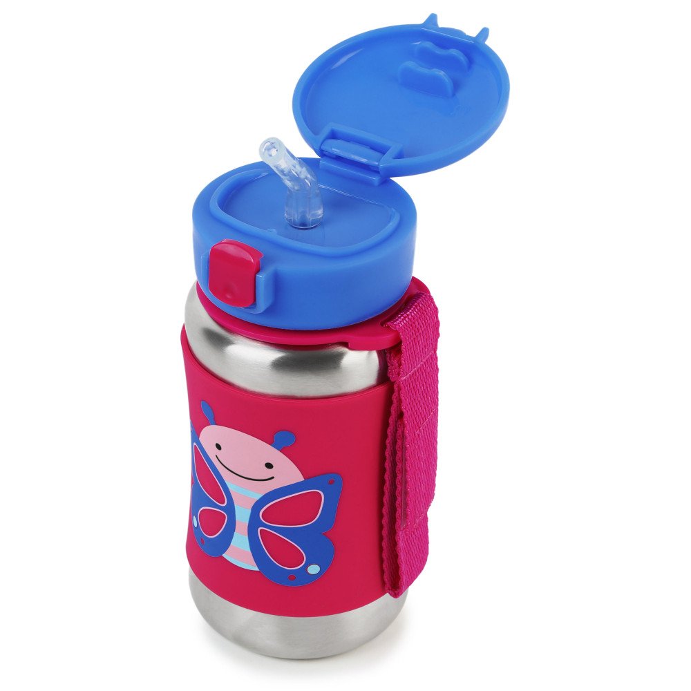 SKIP HOP gertuvė su šiaudeliu 12m+ 350ml Zoo Butterfly 252517-Maitinimui, Indai, įrankiai, gertuvės, Puodeliai, gertuvės-e-vaika