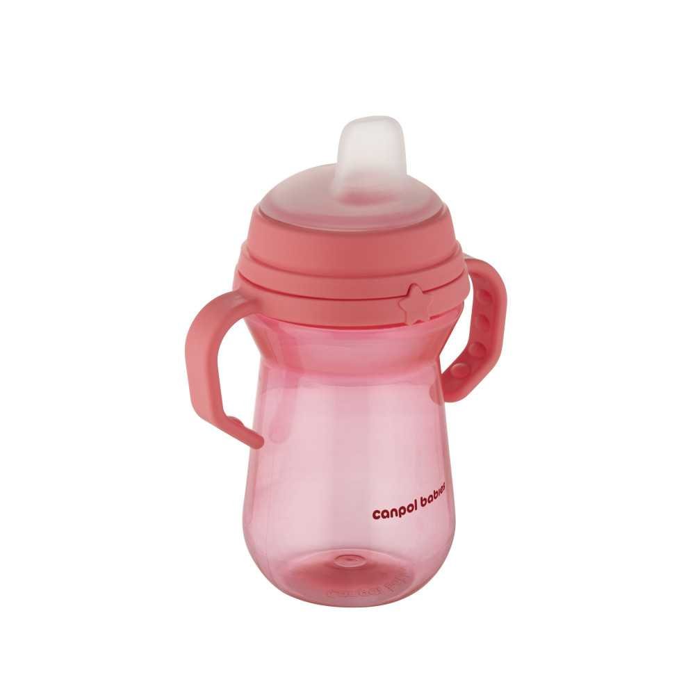 CANPOL BABIES gertuvė su silikoniniu snapeliu, FirstCup, 6mėn+, 250ml, rožinė, 56/615_pin-Maitinimui, Indai, įrankiai, gertuvės,