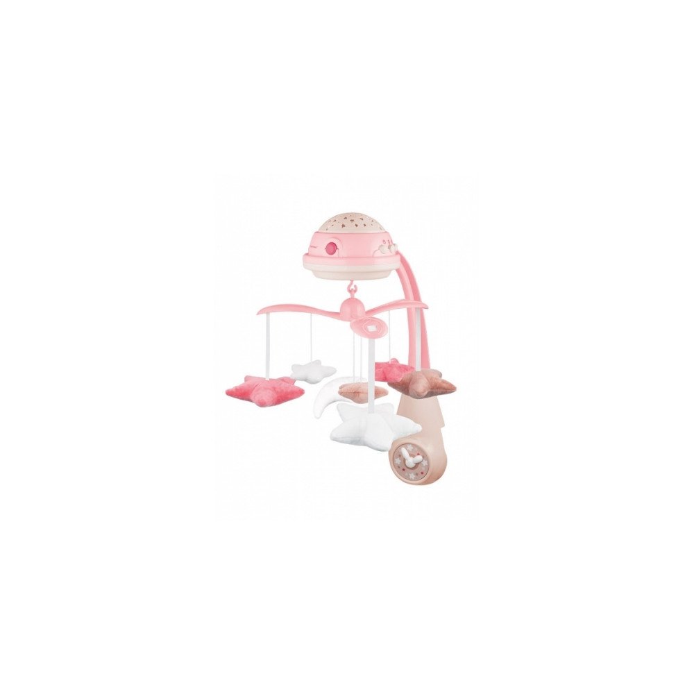 CANPOL BABIES 3in1 muzikinė karuselė su projektoriumi ir pliušinias žaislais, rožinė 75/100_pin