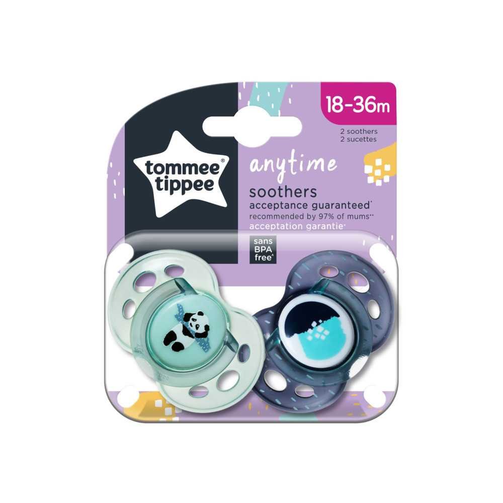 TOMMEE TIPPEE silikoniniai ortodontiniai čiulptukai ANYTIME, 18-36 m., 2 vnt.