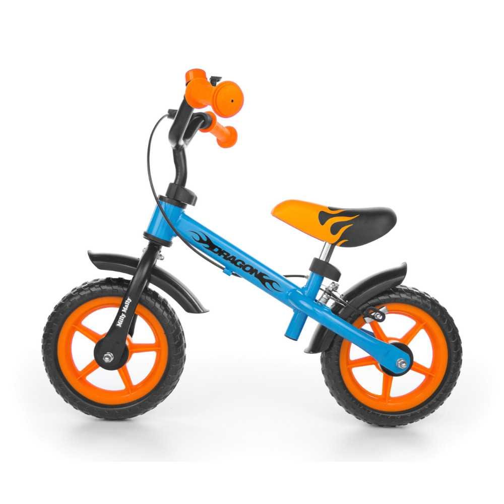 Milly Mally Walking Bike Dragon With Brake Orange-Blue-Judėjimui, Balansiniai dviratukai-e-vaikas