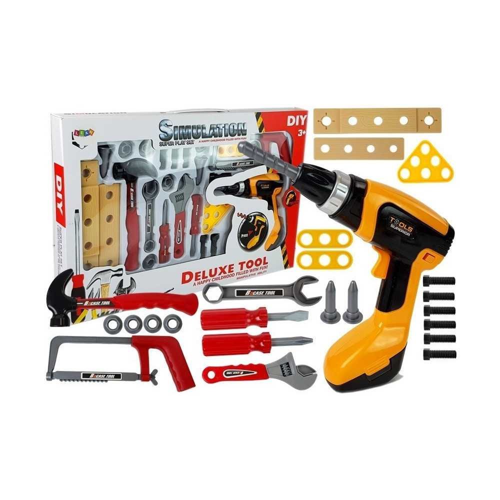 DIY Tool Set 29 Pieces Drill Hammer Saw