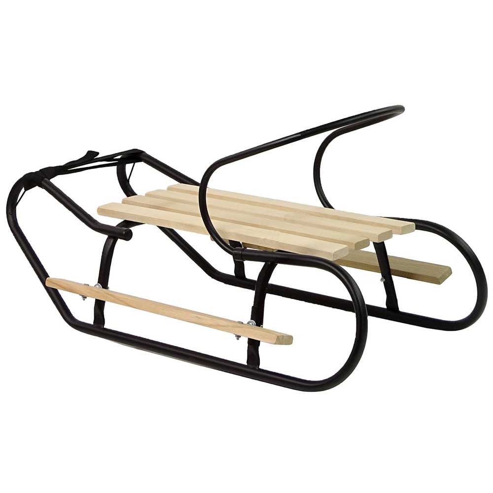 Metal Sled with Backrest Strap Black