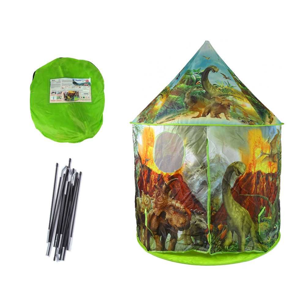 Children's Tent House Dinosaurs Garden Green