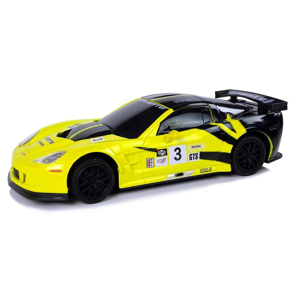 Nuotoliniu būdu valdomas sportinis automobilis R/C 1:24 Corvette C6.R 2.4 G žibintai, Geltonas-Žaislai, Auto ir transporto žaisl