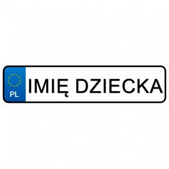 Registration plates Your child's name sticker