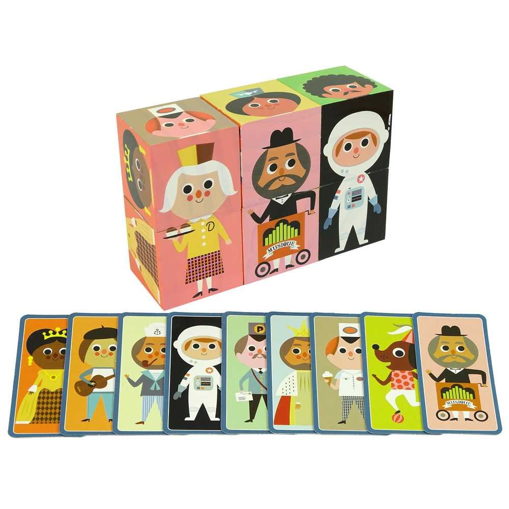 Wooden Blocks Assemble Characters 6 Piece Puzzle Colourful