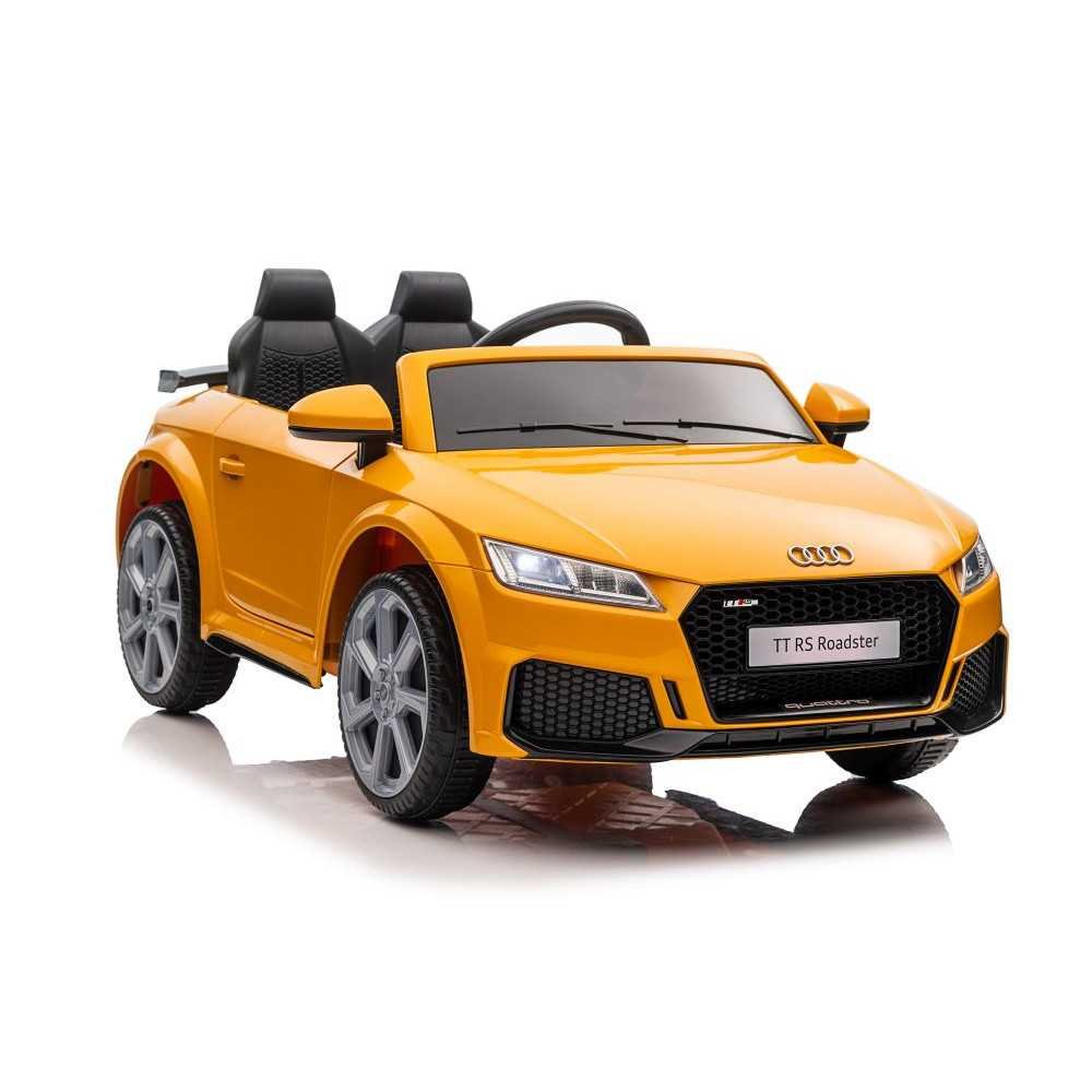 Elektromobilis Audi TT RS, geltonas-Elektromobiliai vaikams, Mašinos-e-vaikas