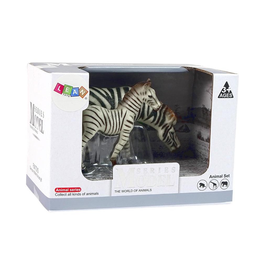 Set of 2 Figures Zebra with young Animals of the World