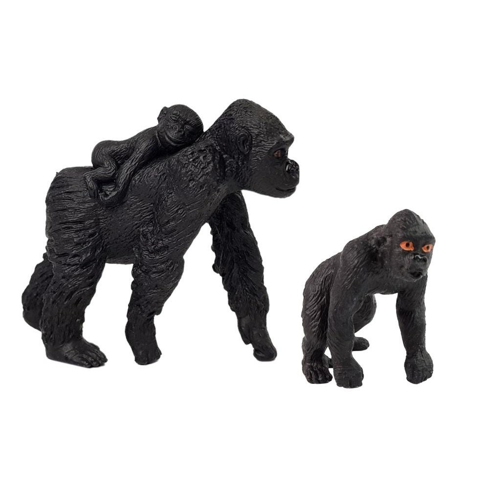 Set of 2 Figures Gorilla with cubs  Animals of the World Series