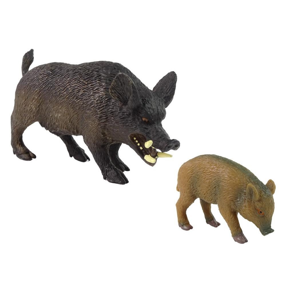 Set of 2 figurines Wild boar with young  Forest Animals series