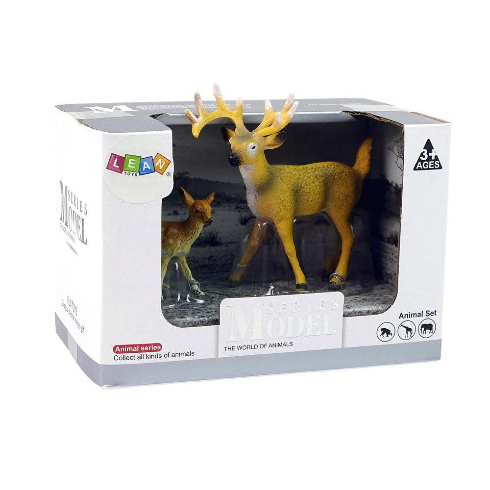 Set of 2 Figures Deer with cub  Forest Animals series