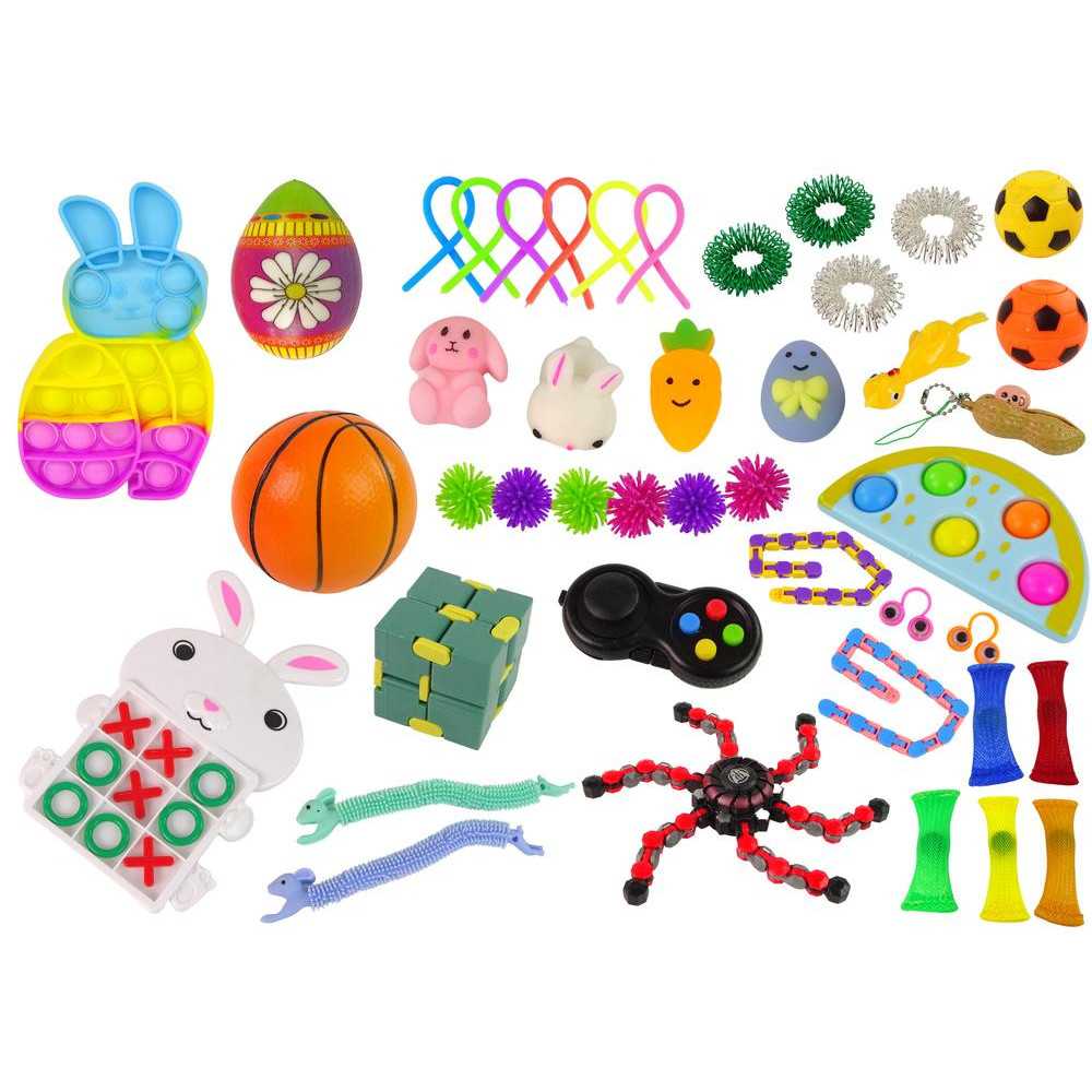 Easter Fidget Toys Pop It Squishy Anti-stress 41 Piece Toy Set.