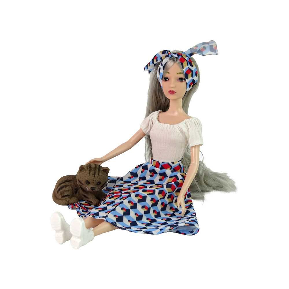 Baby Doll Emily Gray Hair Kitten Swing