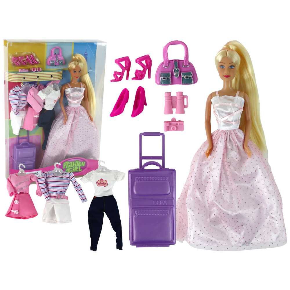 Children's Doll Long Hair Suitcase Clothes