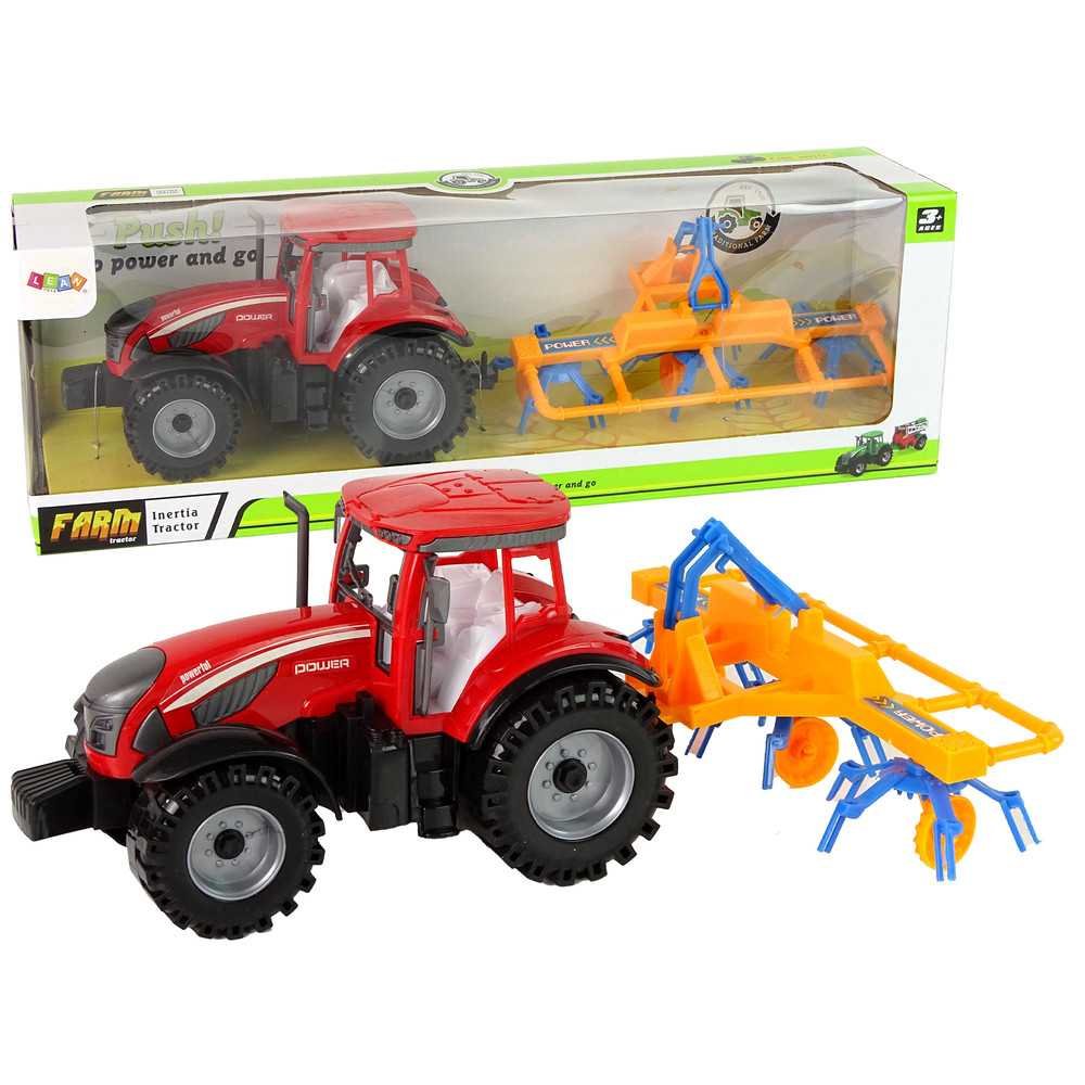 Red Tractor with Rake Friction Drive