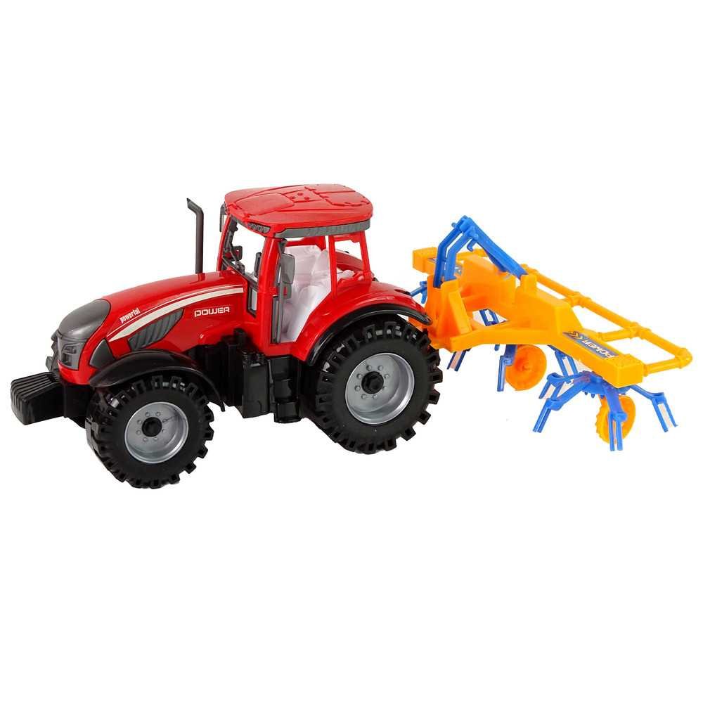 Red Tractor with Rake Friction Drive