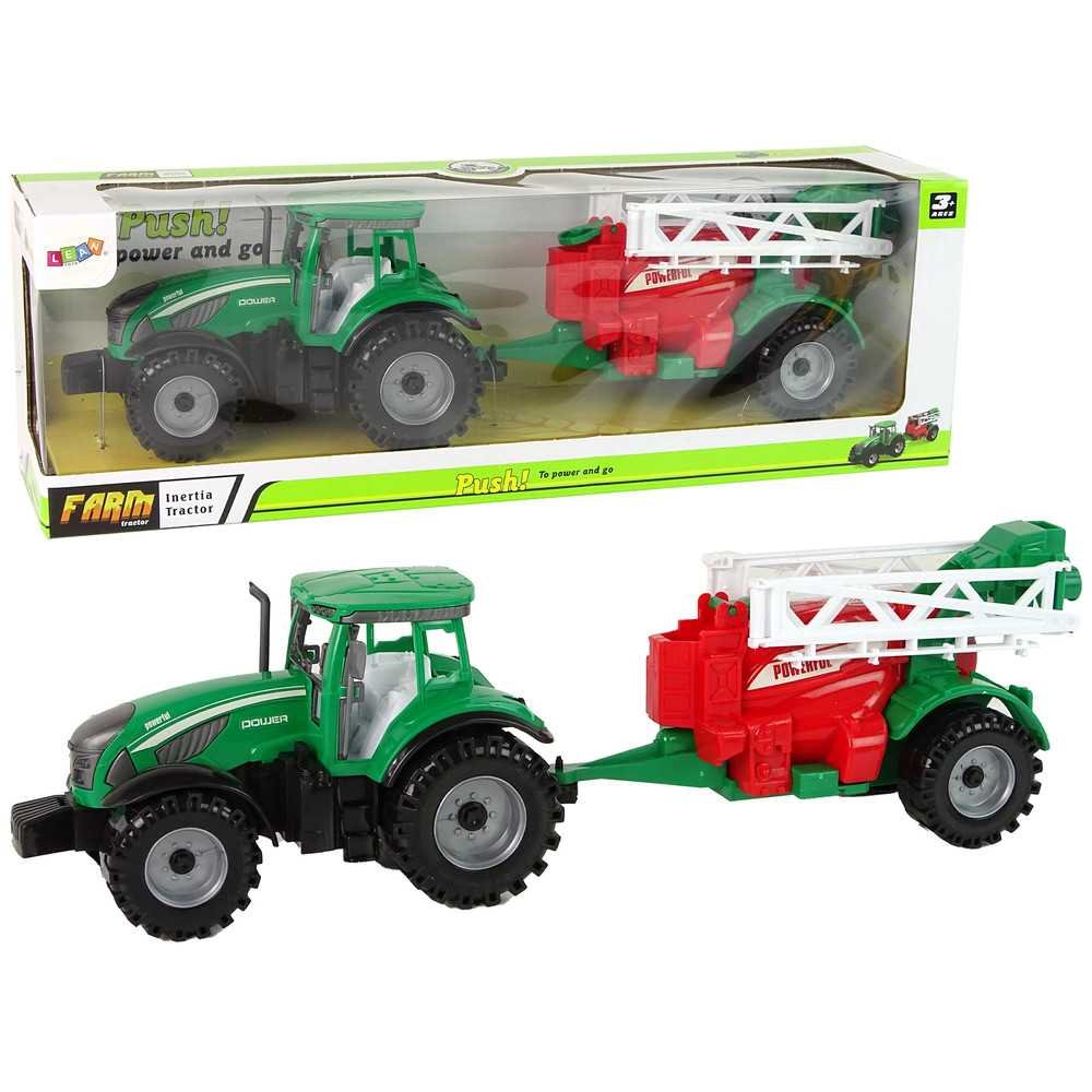 Green Farm Tractor with Red and Green Sprayer Fricative Drive