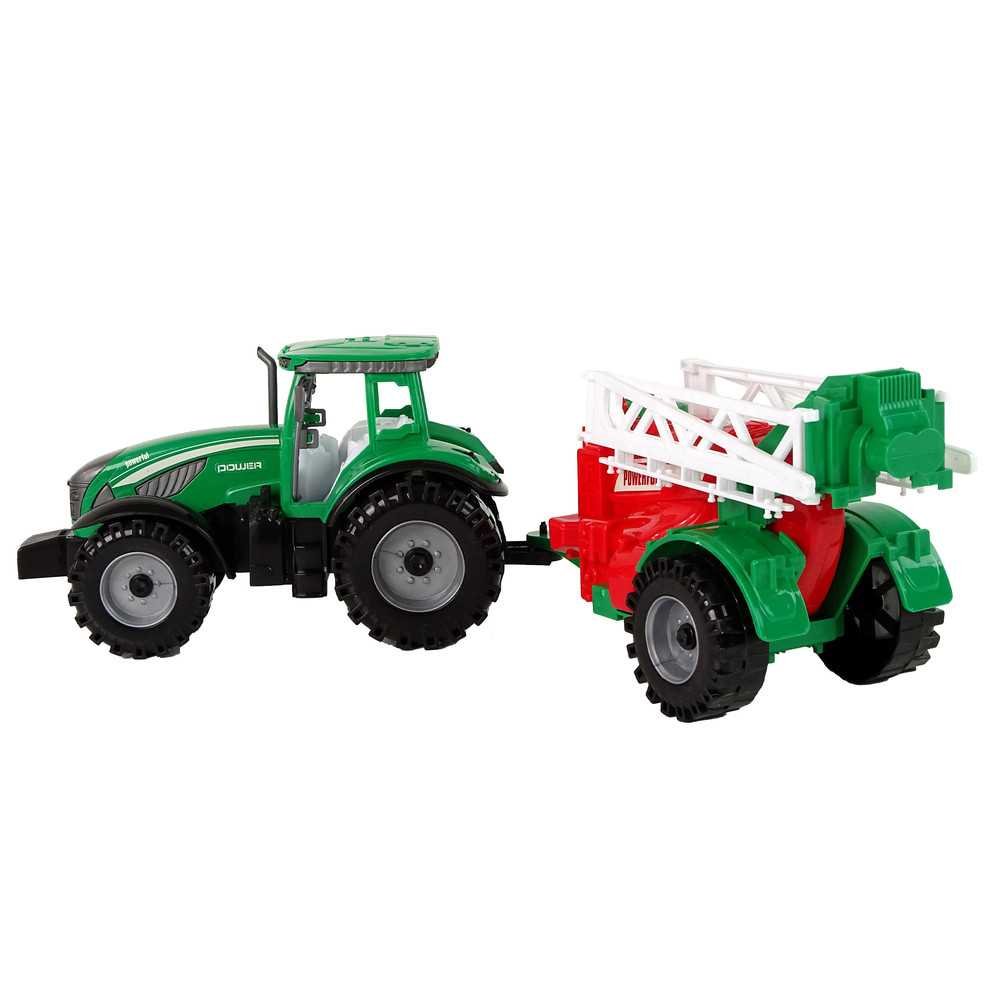 Green Farm Tractor with Red and Green Sprayer Fricative Drive