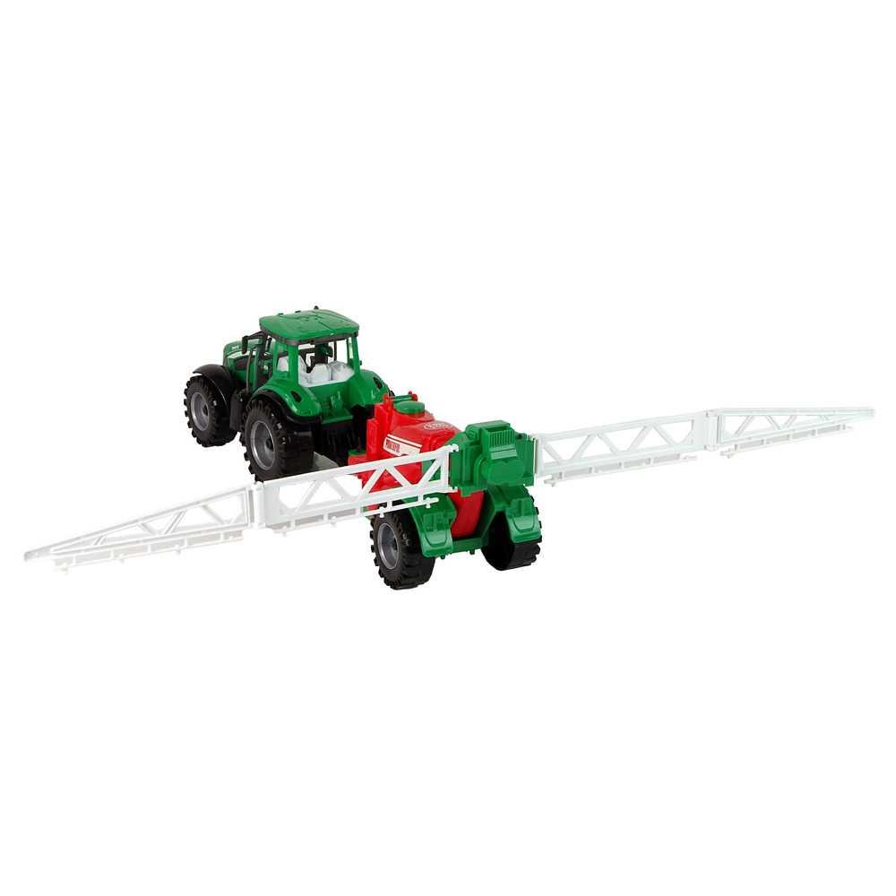 Green Farm Tractor with Red and Green Sprayer Fricative Drive