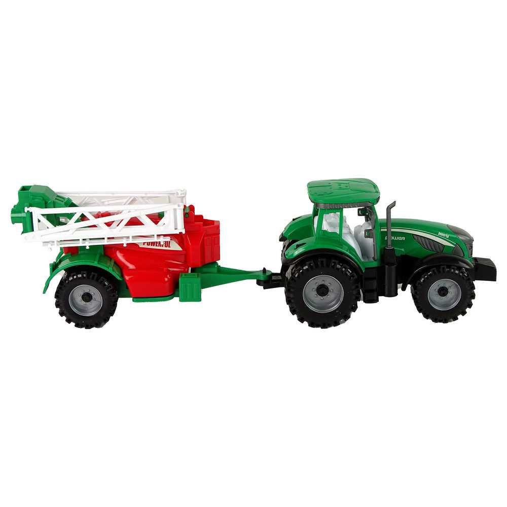 Green Farm Tractor with Red and Green Sprayer Fricative Drive