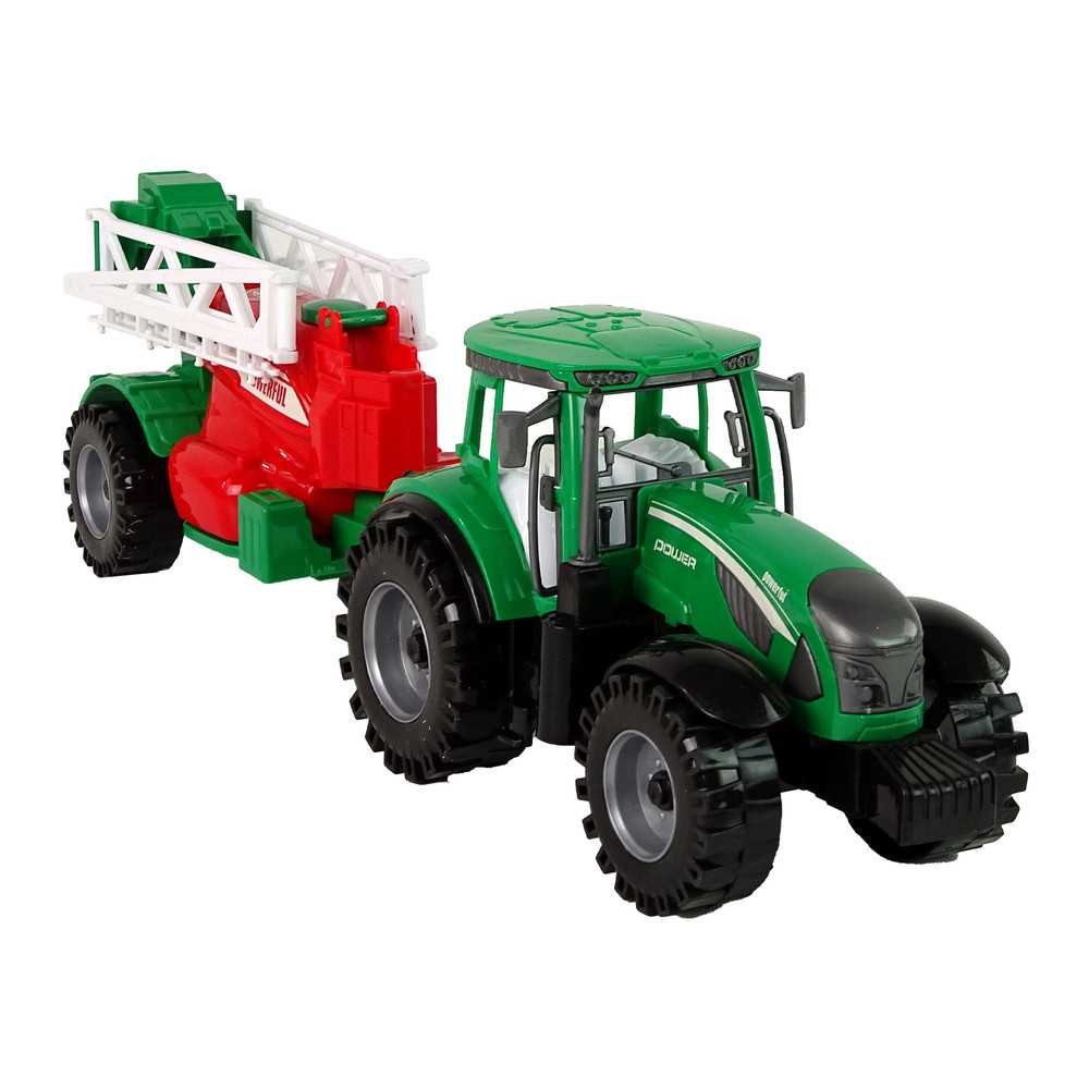 Green Farm Tractor with Red and Green Sprayer Fricative Drive