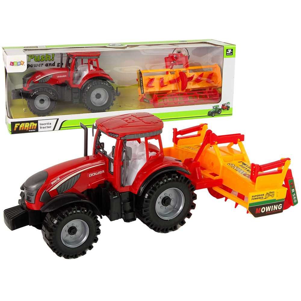 Red Tractor with Orange Cultivator Drive