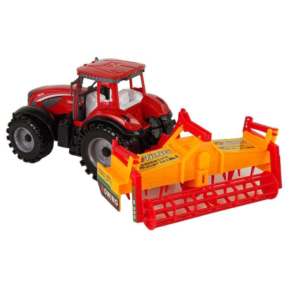 Red Tractor with Orange Cultivator Drive