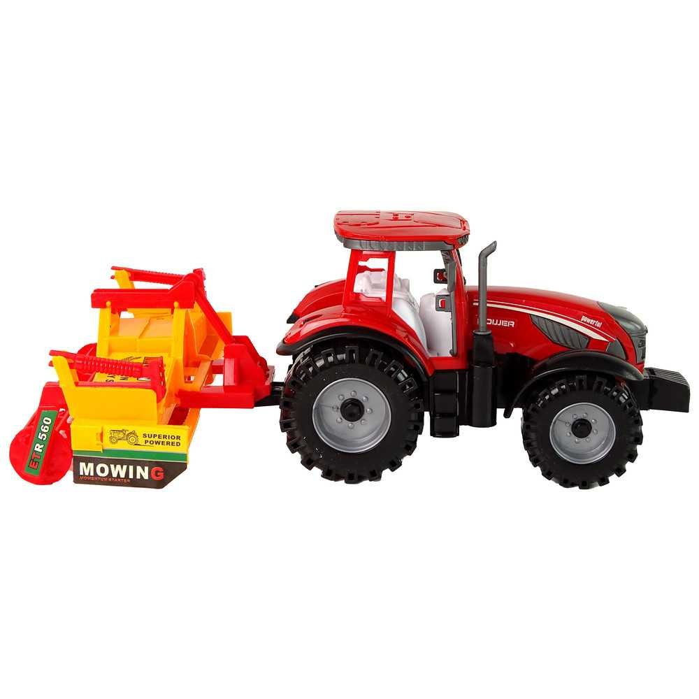 Red Tractor with Orange Cultivator Drive