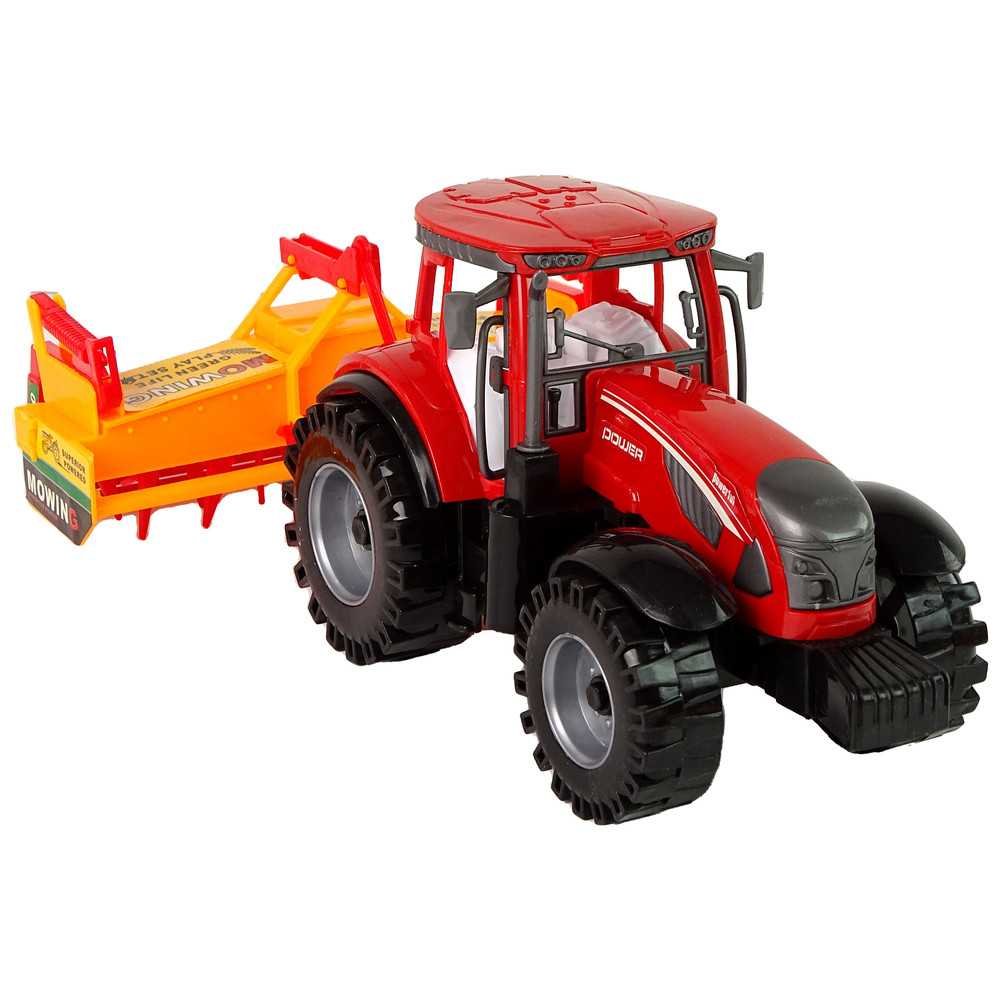 Red Tractor with Orange Cultivator Drive