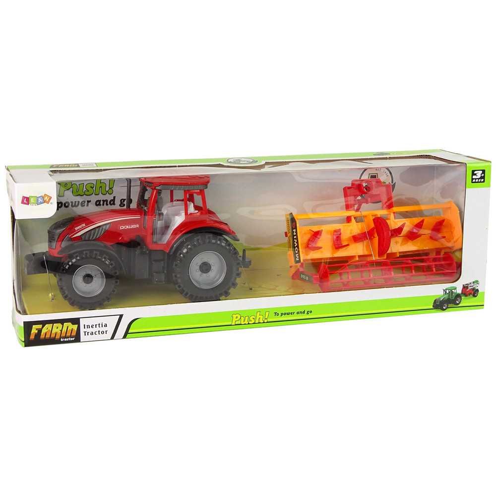 Red Tractor with Orange Cultivator Drive