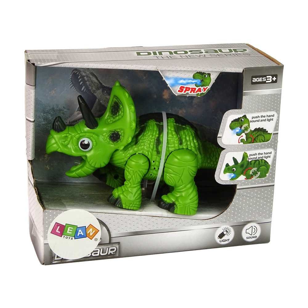 Interactive Dinosaur Triceratops Steam Water Sound Green