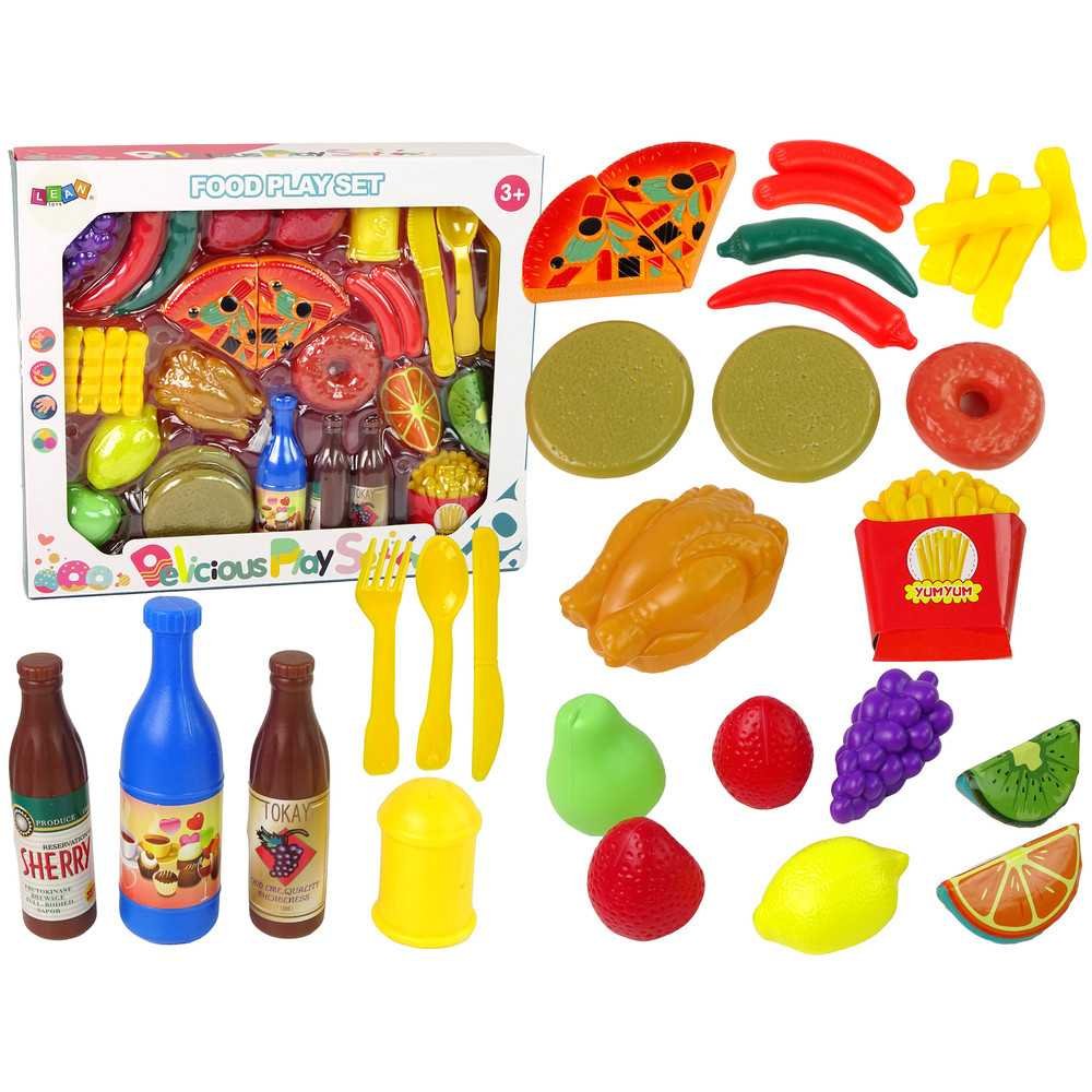 Set of Food Products 30 pcs. Fruits Fries.