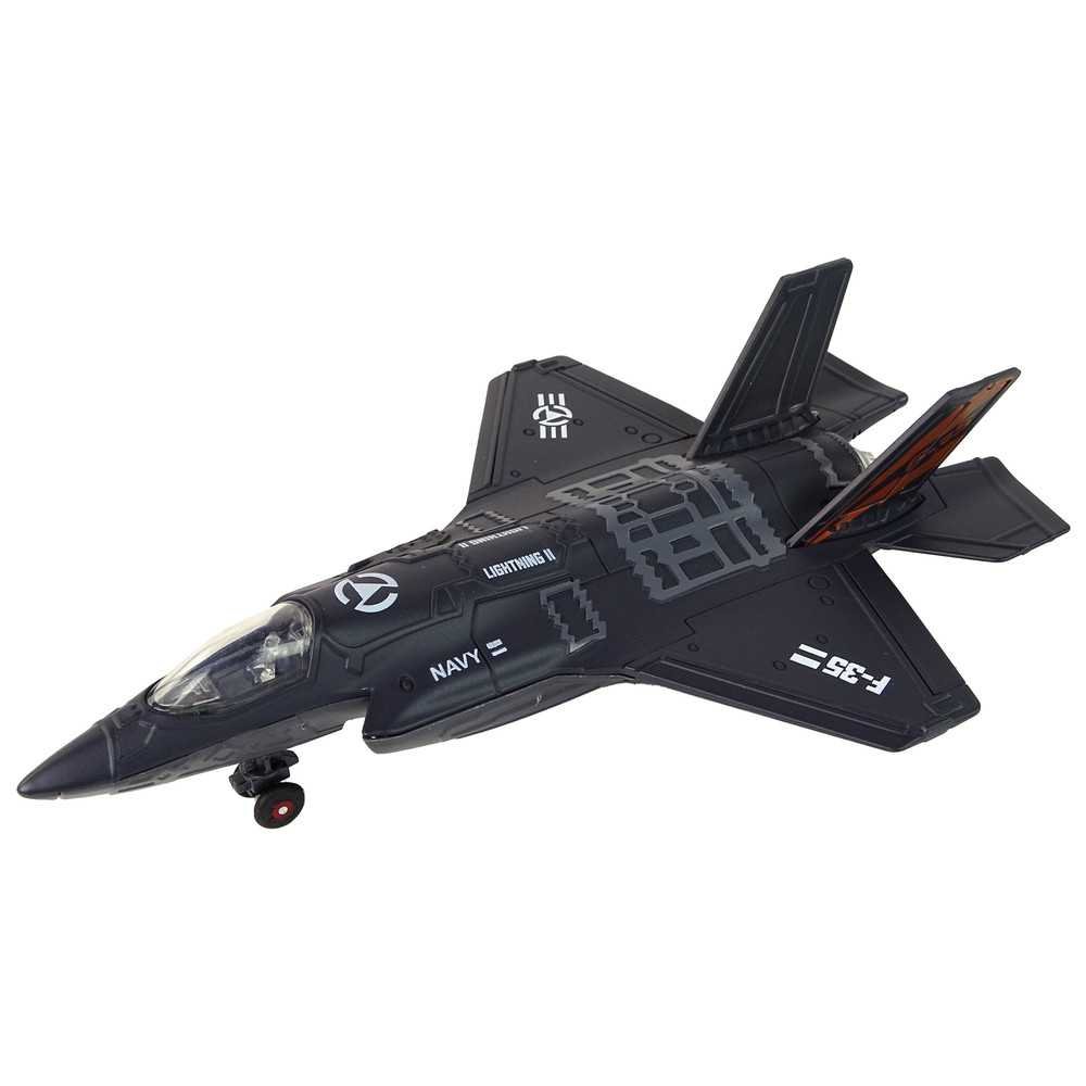 Airplane Friction Drive Lights Sounds 1:72 Black