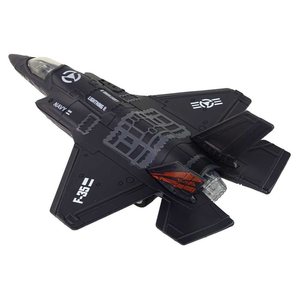 Airplane Friction Drive Lights Sounds 1:72 Black