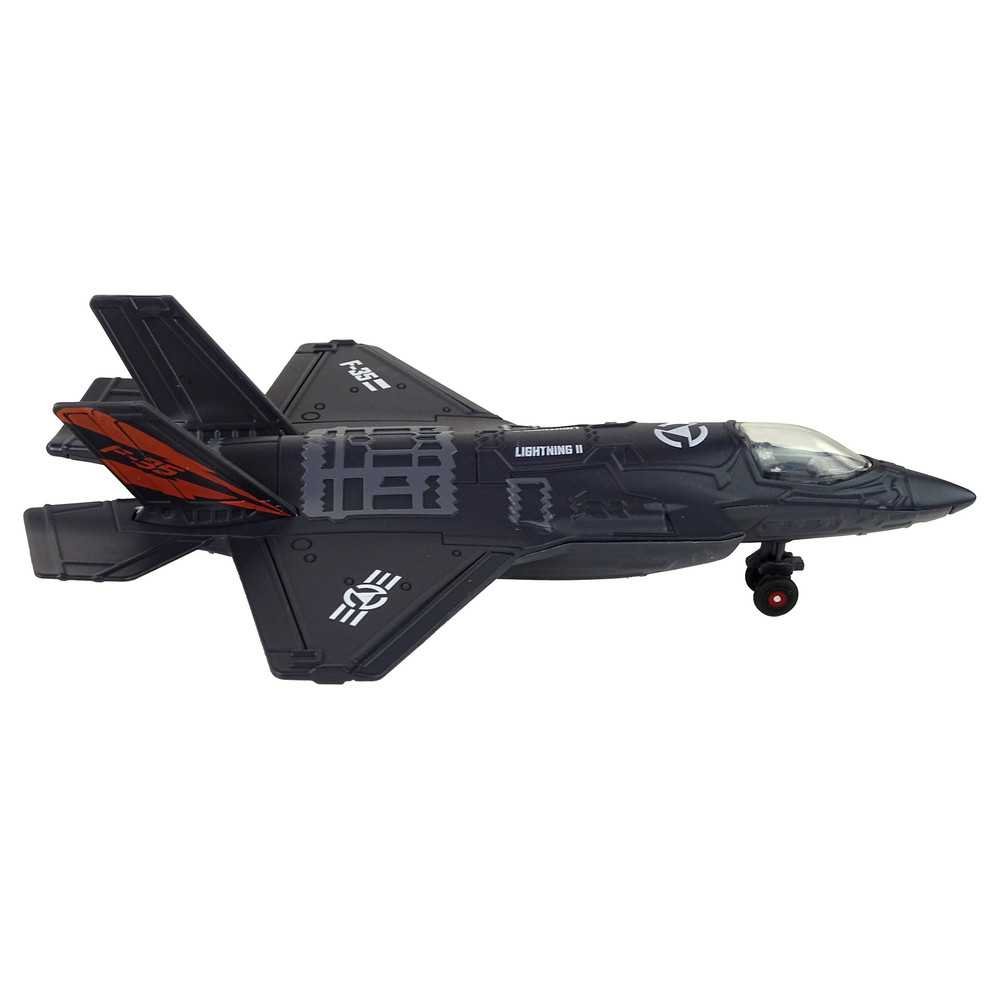 Airplane Friction Drive Lights Sounds 1:72 Black