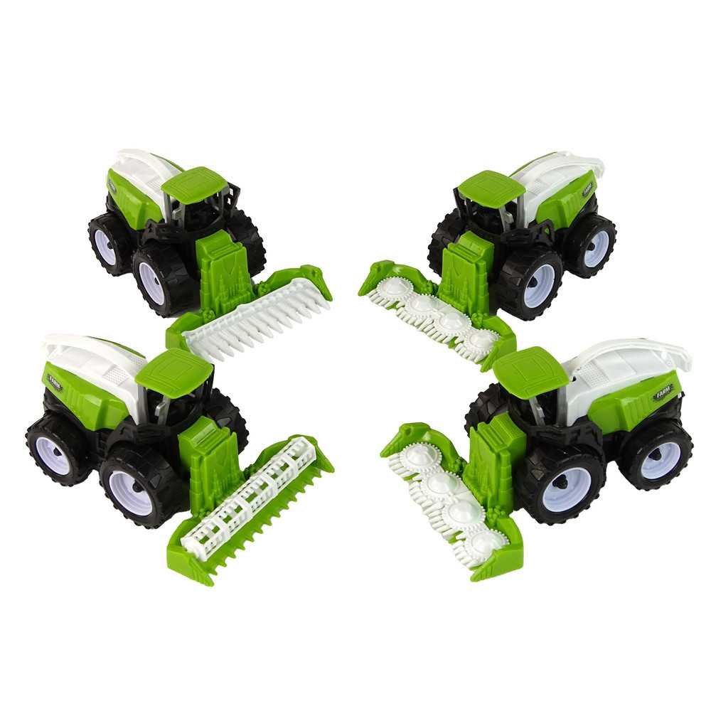 Farm Vehicle Set Green Tractors 4 Pieces