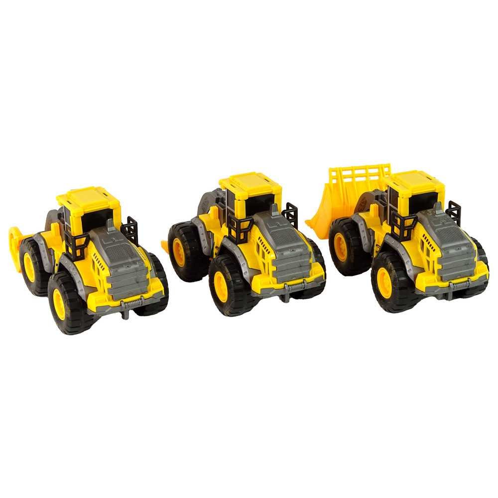 Set of Construction Vehicles 3 Yellow Models