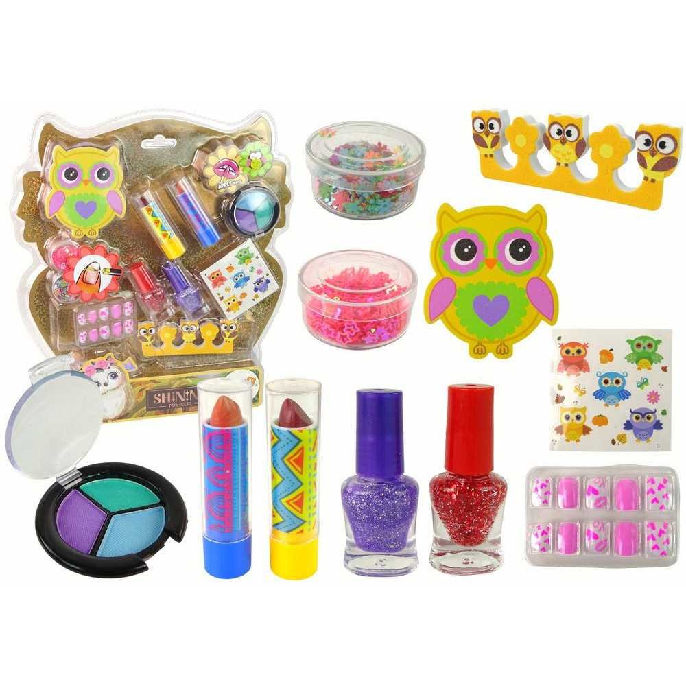 Owl nail art makeup set