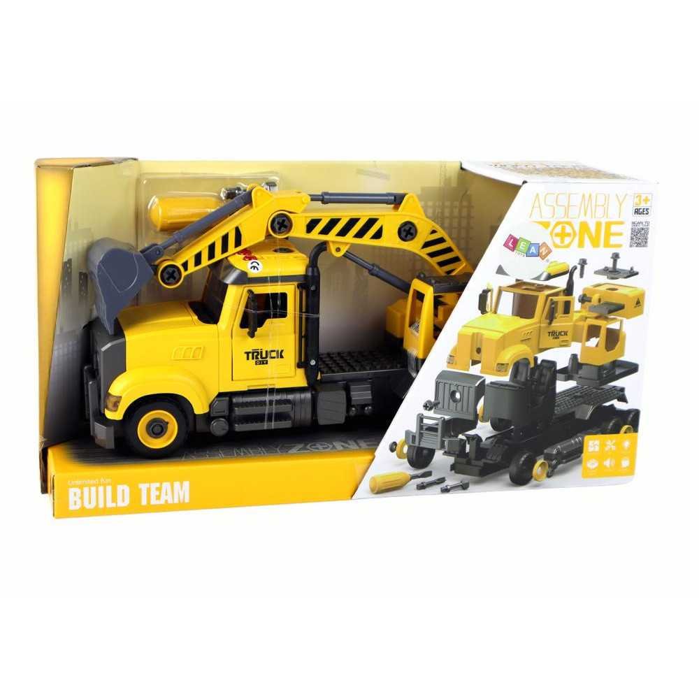 Crane Truck for Unscrewing and Turning Yellow