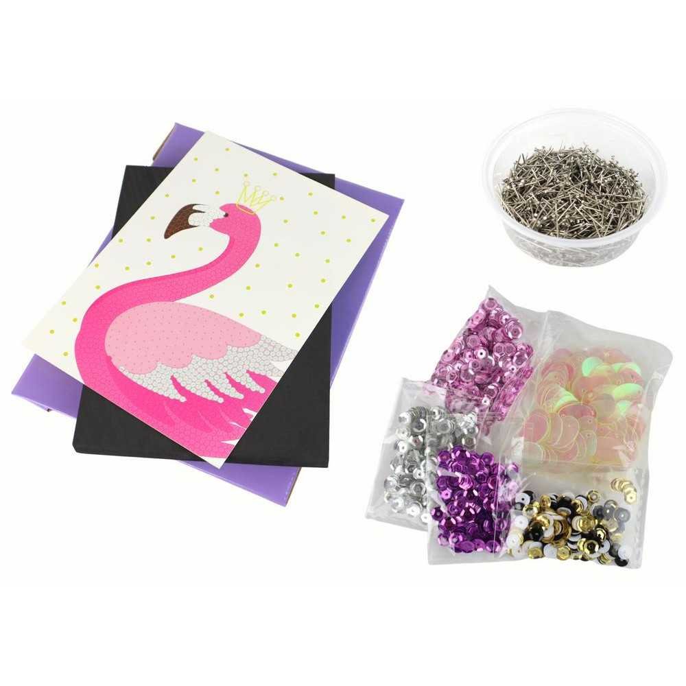 Creative DIY Sequins Set Studs Flamingo Frame