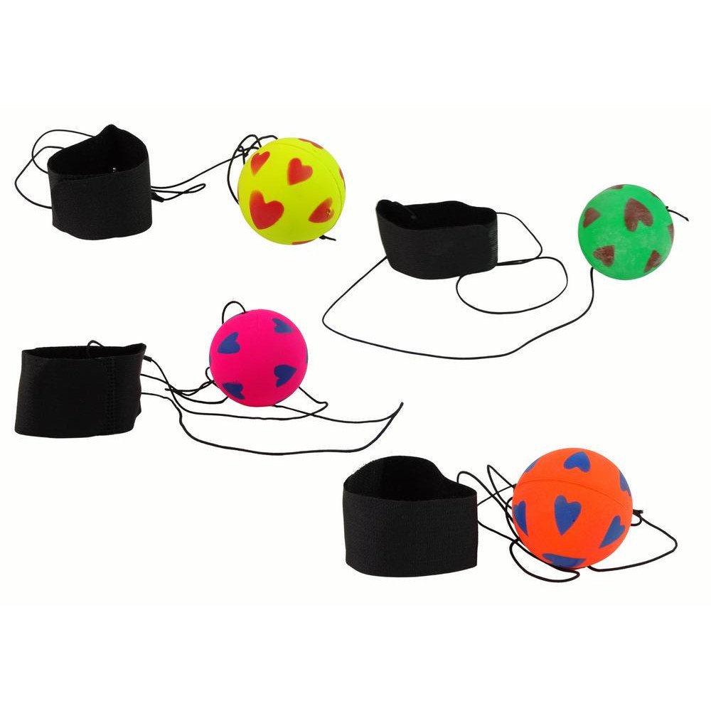 Ball PU On Elastic 6 cm 4 Colors Heart